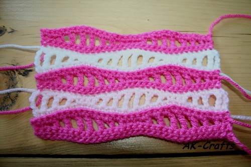 How to crochet a Wave – Peekaboo – Ajour – Pattern – Blanket